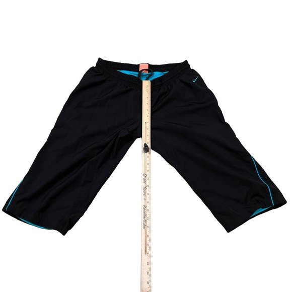 NIKE the athletic dept. Pants Women's Capri 100% Polyester Black/Blue Size Large - Picture 5 of 14